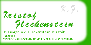 kristof fleckenstein business card